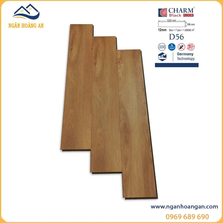 Sàn Gỗ Công Nghiệp Charmwood D56 Dày 12mm 