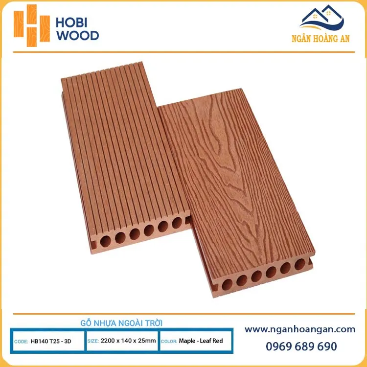 Sàn Hồ Bơi Gỗ Ngoài Trời Hobiwood HB140T25-3D Maple-Leaf Red Sàn Hồ Bơi Gỗ Ngoài Trời Hobiwood HB140T25-3D Maple-Leaf Red