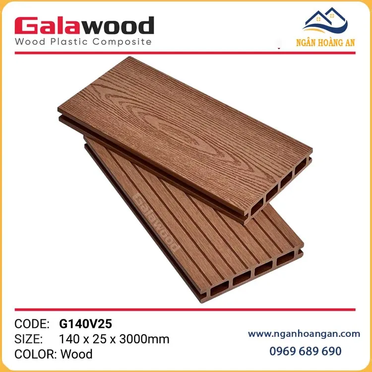 Sàn Hồ Bơi Gỗ Nhựa Ngoài Trời Galawood G140V25 Wood