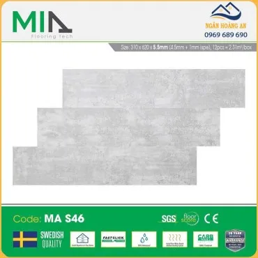 Sàn Nhựa Giả Gỗ Hèm Khoá MIA MA S46 Đế Cao Su 5.5mm