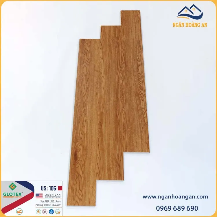 Sàn Nhựa Vinyl Hèm Khóa Giả Gỗ Glotex US105