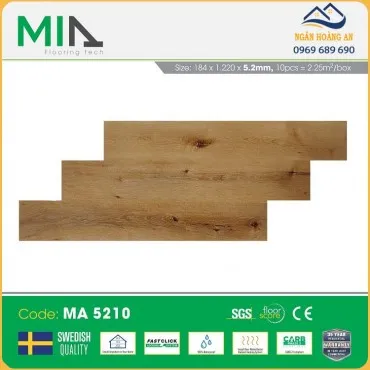Sàn Nhựa Hèm Khoá Giả Gỗ MIA MA 5210 Dày 5.2mm