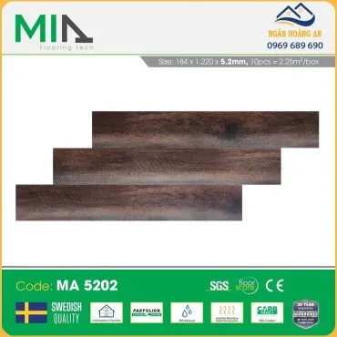 Sàn Nhựa Hèm Khóa Giả Vân Gỗ MIA MA 5202 Dày 5.2mm