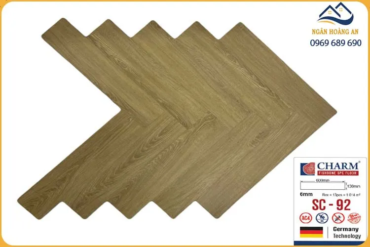 Sàn Nhựa Hèm Khoá Lát Xương Cá Charmwood SC-92 6mm
