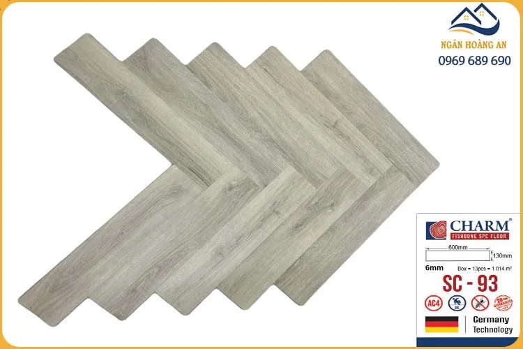 Sàn Nhựa Hèm Khoá Xương Cá Charmwood 6mm SC-93