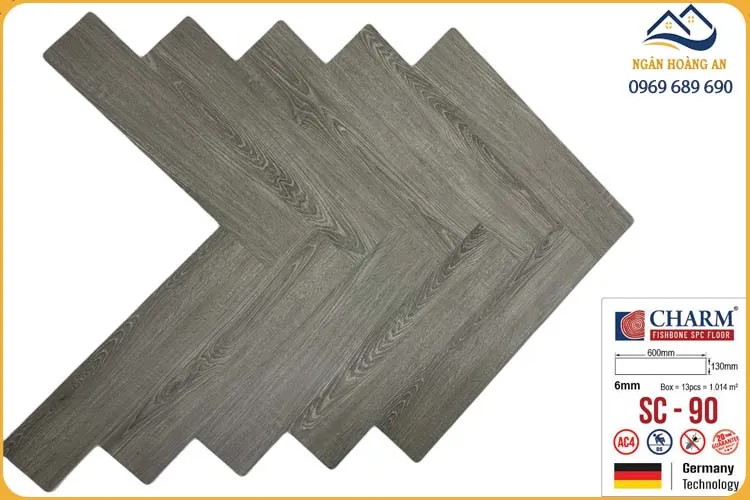 Sàn Nhựa Hèm Khoá Xương Cá Charmwood SC-90 6mm