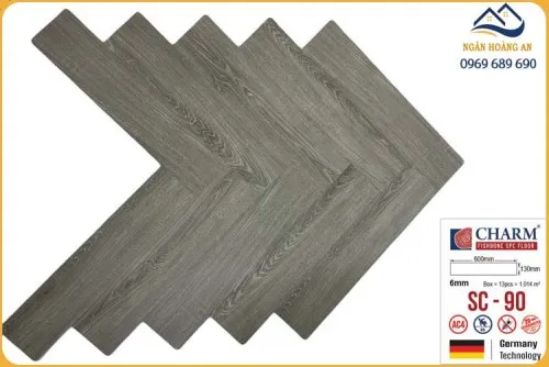 Sàn Nhựa Hèm Khoá Xương Cá Charmwood SC-90 6mm