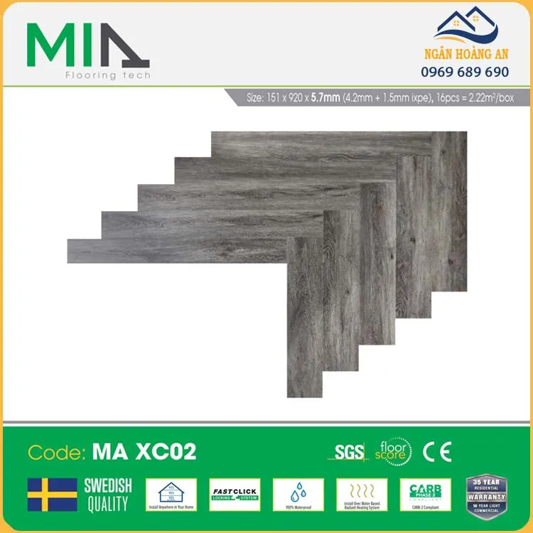Sàn Nhựa Hèm Khoá Xương Cá MIA MA XC02