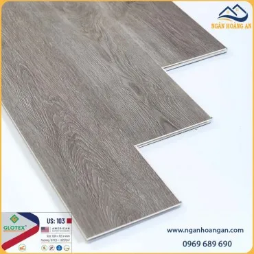 Sàn Nhựa Hèm Khóa Vân Gỗ Glotex US103 Đế Cao Su 4mm