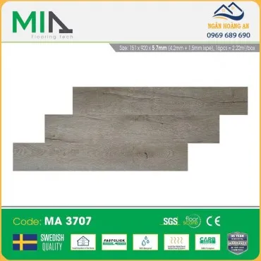 Sàn Nhựa Vinyl Hèm Khóa Đế Cao Su MIA MA 3707 Dày 5.7mm