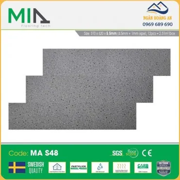 Sàn Nhựa Vinyl Hèm Khóa Đế Cao Su MIA MA S48 Dày 5.5mm