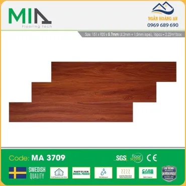 Sàn Nhựa Vinyl Hèm Khóa Giả Gỗ MIA MA 3709 Đế Cao Su 5.7mm