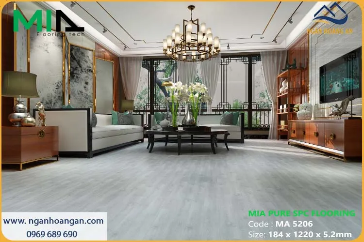 Sàn Nhựa Vinyl Hèm Khóa Giả Gỗ MIA MA 5206 Dày 5.2mm 
