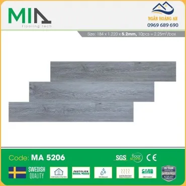Sàn Nhựa Vinyl Hèm Khóa Giả Gỗ MIA MA 5206 Dày 5.2mm 
