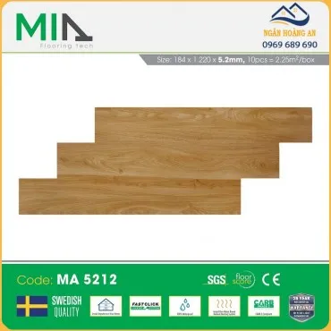 Sàn Nhựa Vinyl Hèm Khóa Giả Gỗ MIA MA 5212 Dày 5.2mm