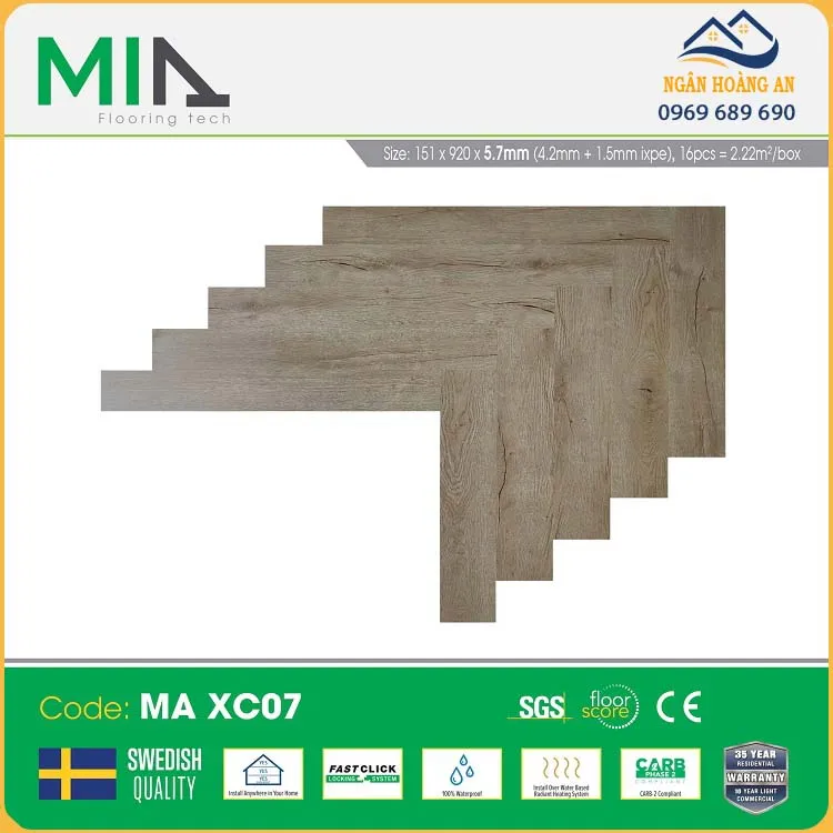 Sàn Nhựa Xương Cá Hèm Khoá MIA MA XC07