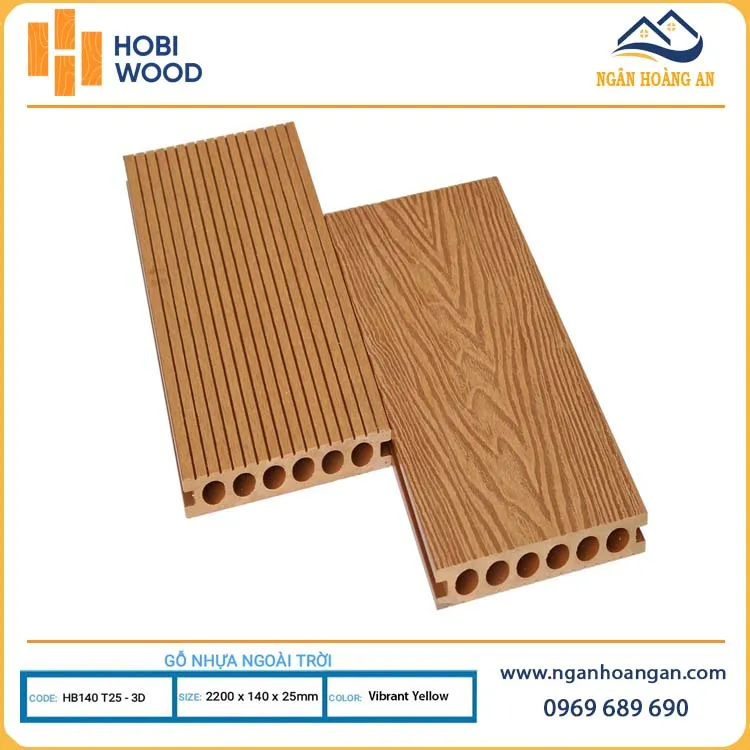 Sàn Sân Vườn Ngoài Trời Hobiwood HB140T25-3D Vibrant Yellow
