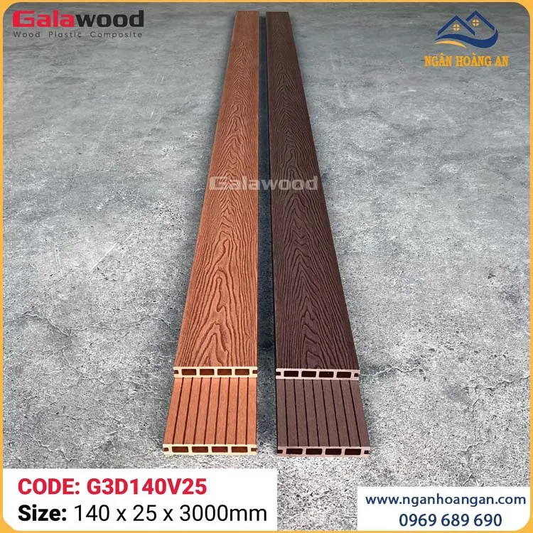 Sàn Sân Thượng Gỗ Nhựa Ngoài Trời Galawood G3D140V25