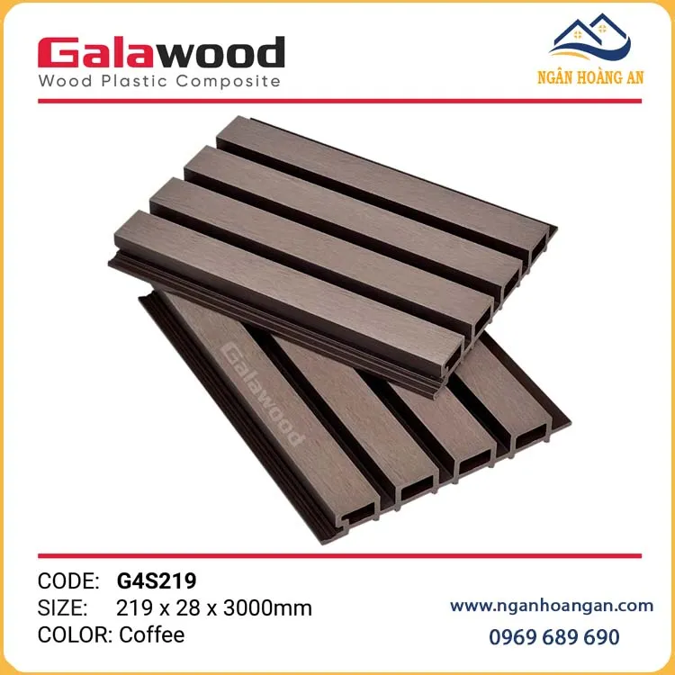 Tấm Gỗ Nhựa Lam Sóng Ngoài Trời Galawood G4S219 Coffee Tấm Gỗ Nhựa Lam Sóng Ngoài Trời Galawood G4S219 Coffee