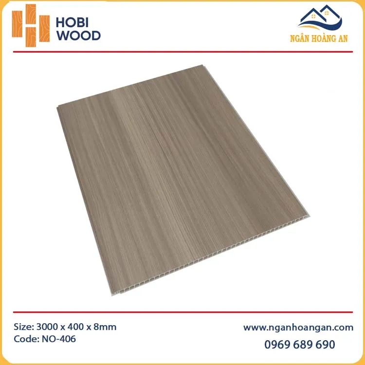 Tấm Nano Nhựa Giả Gỗ Ốp Tường HobiWood NO-406