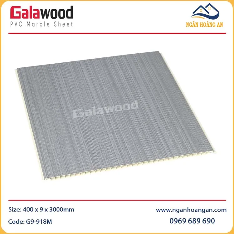 Tấm Nhựa Ốp Nano Galawood G9-918M Vân Gỗ Xám