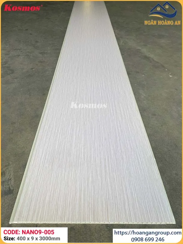 Tấm Nhựa Nano Màu Trắng Vân Gỗ Kosmos NANO9-005 Tấm Nhựa Nano Màu Trắng Vân Gỗ Kosmos NANO9-005