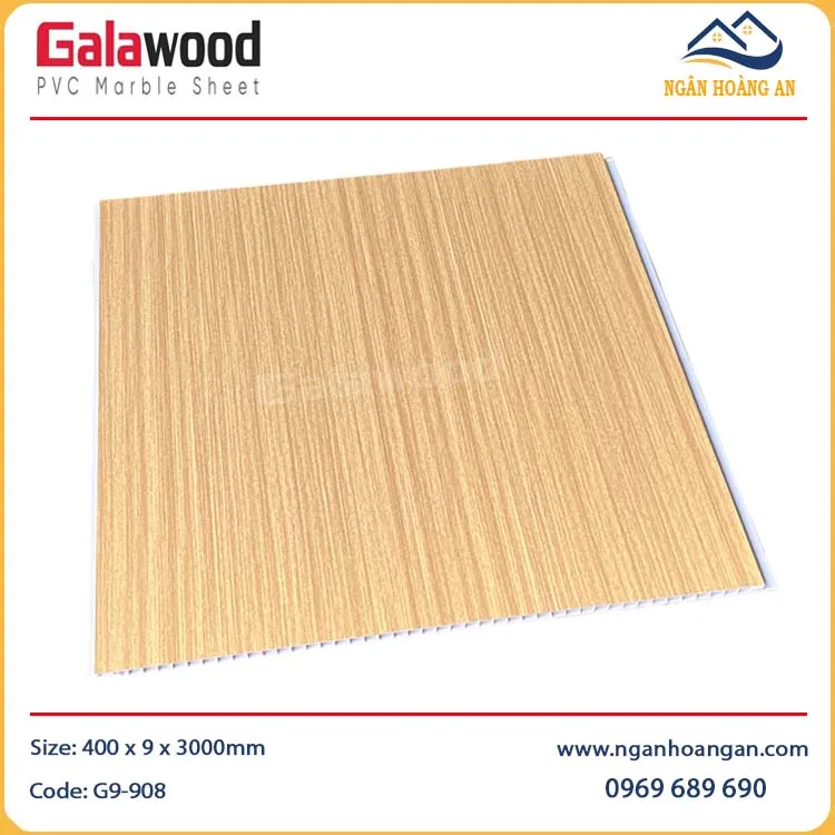 Tấm Nhựa Ốp Trần Nano Giả Gỗ Galawood G9-908