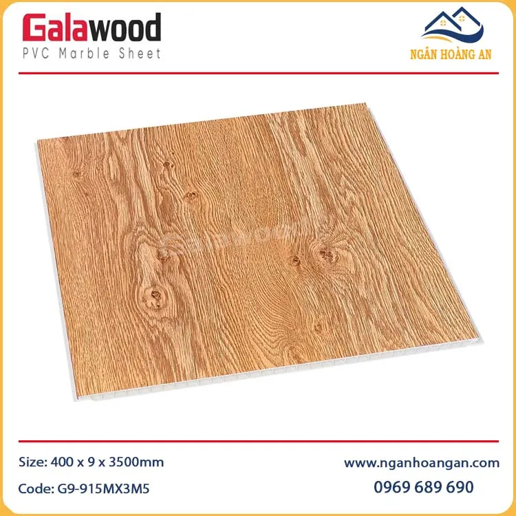 Tấm Nhựa Ốp Trần Nano Giả Gỗ Galawood G9-915MX3M5