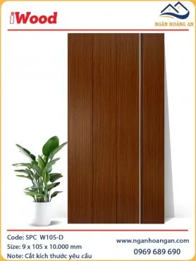 Tấm Nhựa Ốp Trần Nano iWood W105-D Giả Vân Gỗ
