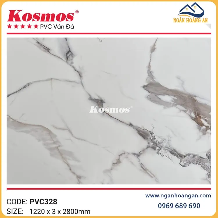 Tấm  Nhựa Ốp Tường PVC Giả Đá Kosmos PVC328