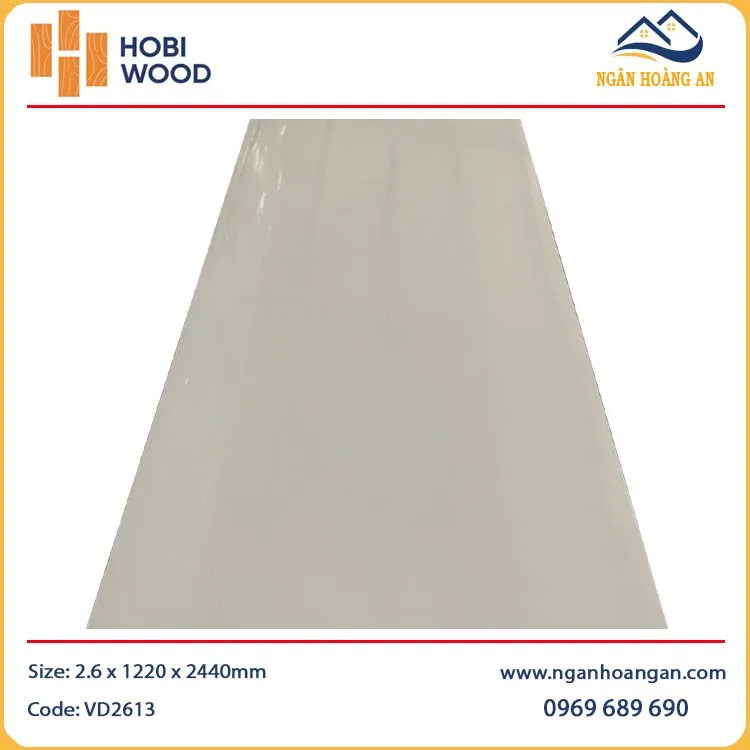 Tấm Nhựa Ốp Tường Giả Đá Màu Trắng Trơn HobiWood VD2613 Tấm Nhựa Ốp Tường Giả Đá Màu Trắng Trơn HobiWood VD2613