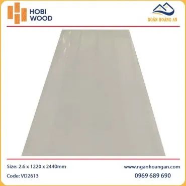 Tấm Nhựa Ốp Tường Giả Đá Màu Trắng Trơn HobiWood VD2613