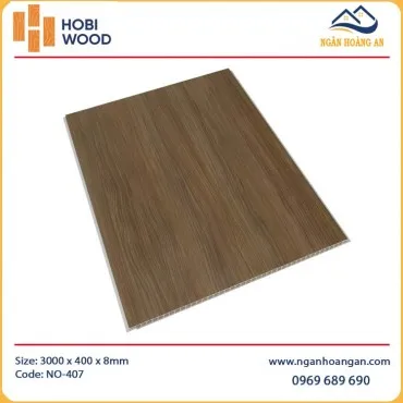 Tấm Nhựa Ốp Tường HobiWood NO-407 Giả Vân Gỗ