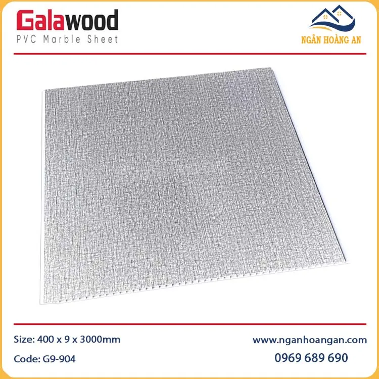 Tấm Nhựa Ốp Tường Nano Galawood G9-904 Vân Vải Xám