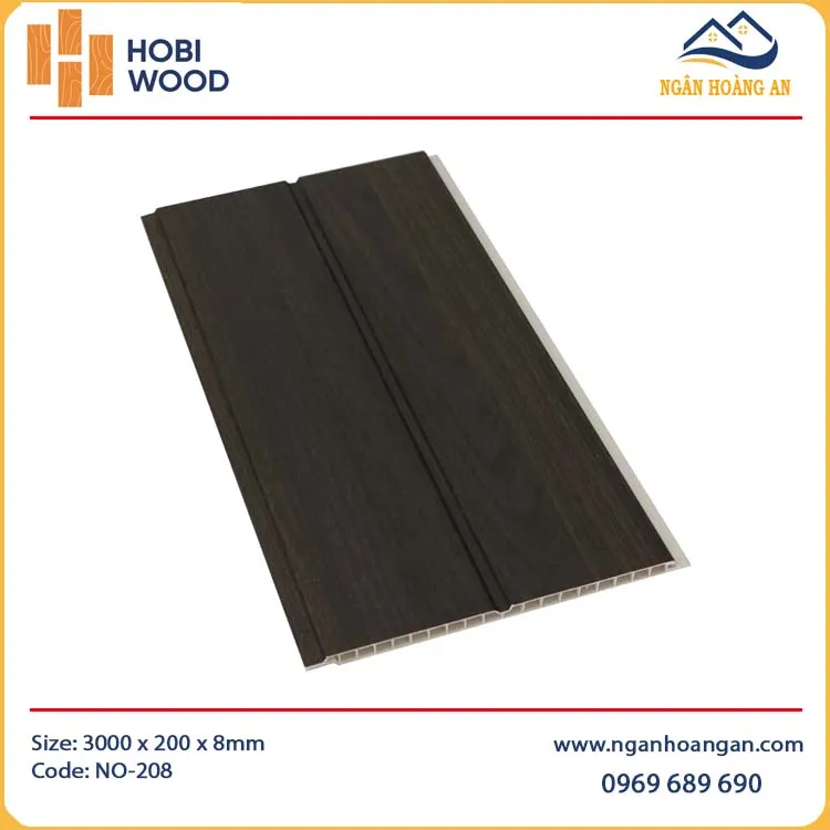 Tấm Nhựa Ốp Tường Nano Giả Vân Gỗ HobiWood NO-208