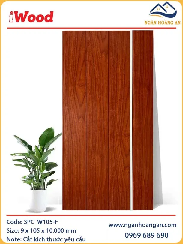 Tấm Nhựa Ốp Tường Nano Giả Vân Gỗ iWood W105-F