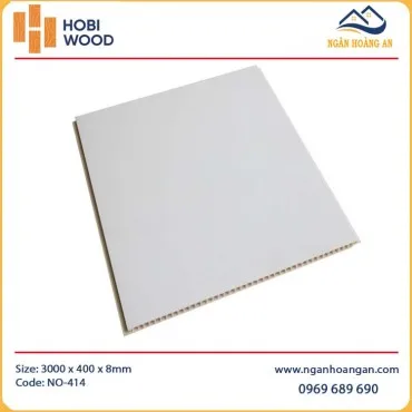 Tấm Nhựa Ốp Tường Nano Màu Trắng Trơn HobiWood NO-414
