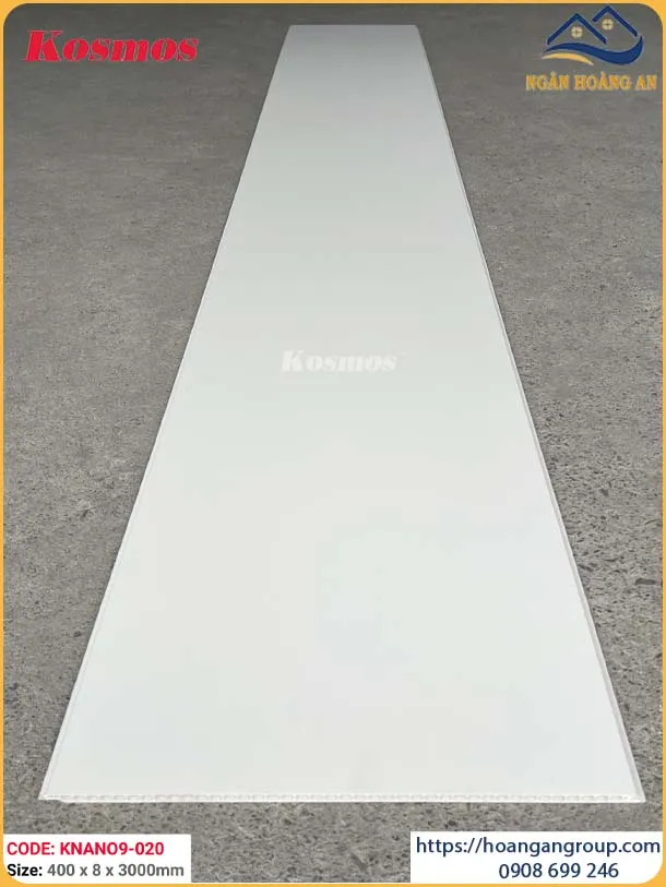  Tấm Nhựa Ốp Tường Nano Màu Trắng Trơn Kosmos KNANO9-020