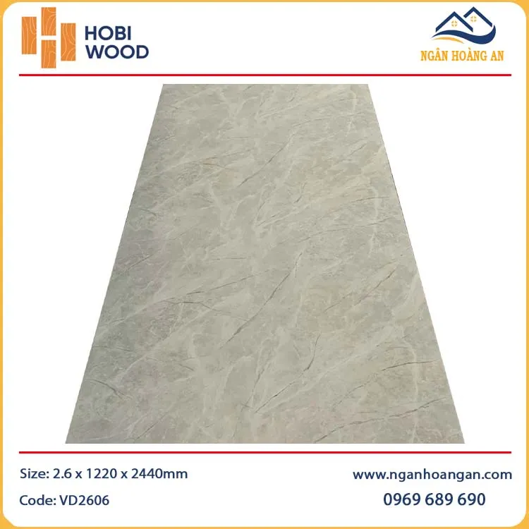 Tấm Nhựa Ốp Tường PVC Giả Đá HobiWood VD2606