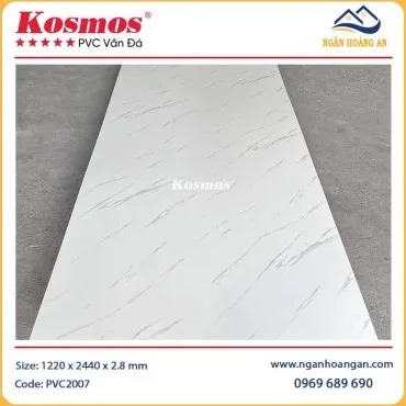 PVC Giả Vân Đá Màu Trắng Vân Mây Kosmos PVC2007