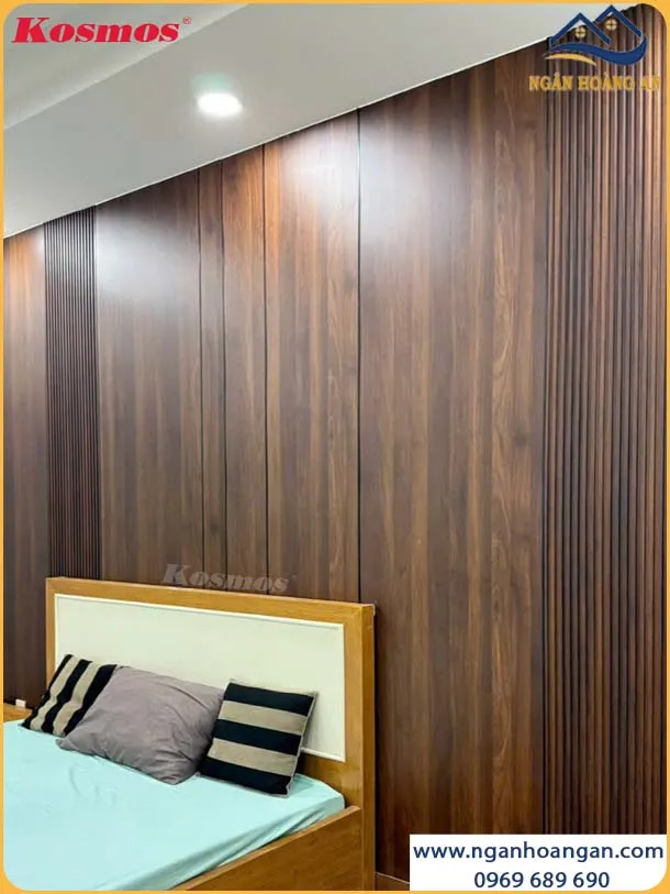 Tấm Ốp Đa Năng Sợi Than Tre Vân Gỗ Nâu Walnut Kosmos TT-825
