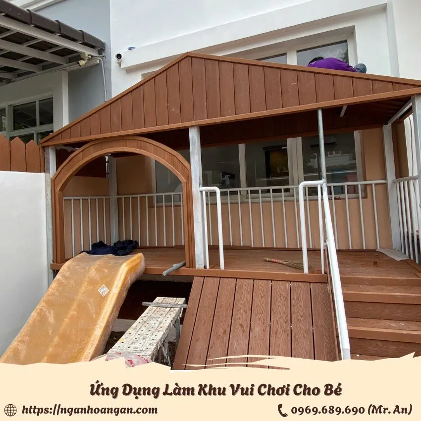 Tấm Ốp Gỗ Nhựa Ngoài Trời Ứng Dụng Làm Chòi Khu Vui Chơi Tấm Ốp Gỗ Nhựa Ngoài Trời Ứng Dụng Làm Chòi Khu Vui Chơi