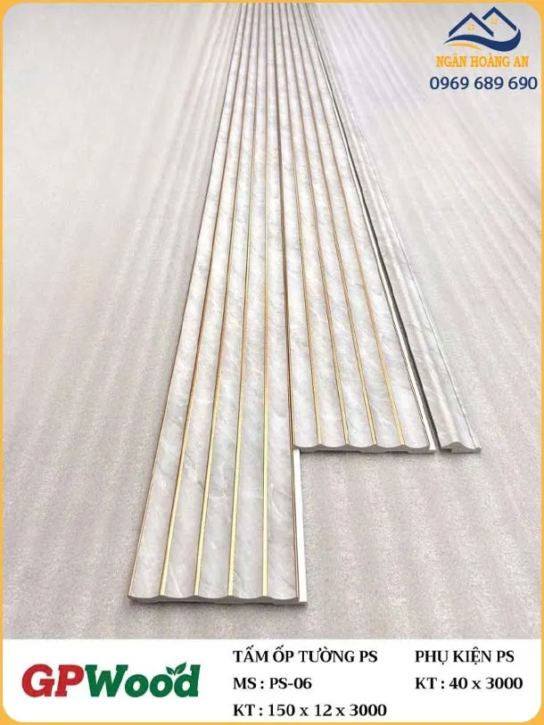 Tấm Ốp Lam Sóng Bán Nguyệt GPWood PS-06 Vân Bê Tông