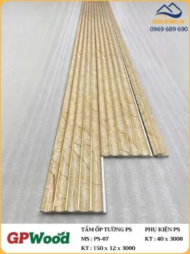 Tấm Ốp Lam Sóng Bán Nguyệt GPWood PS-07 Vân Đá