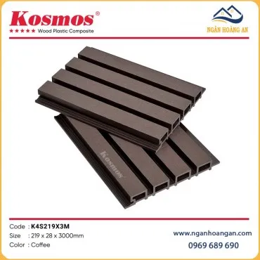 Tấm Ốp Lam Sóng Gỗ Nhựa Ngoài Trời Kosmos K4S219X3M Coffee