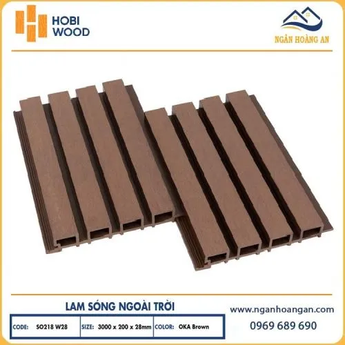 Tấm Ốp Lam Sóng Ngoài Trời Hobiwood Oka Brown SO218W28