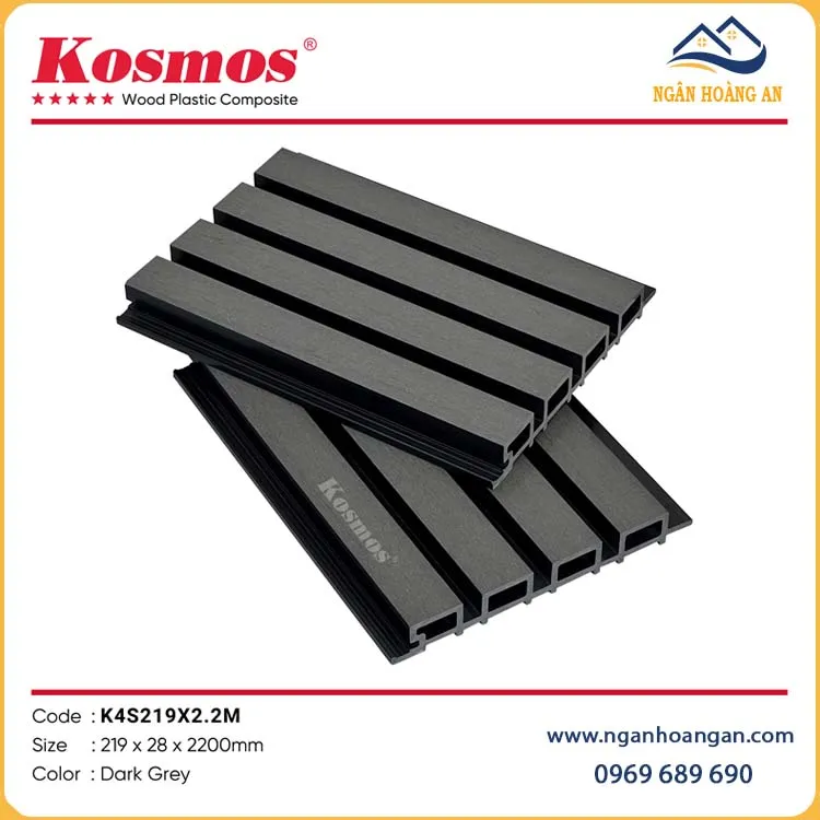Tấm Ốp Lam Sóng Ngoài Trời Kosmos K4S219X3M Dark Grey