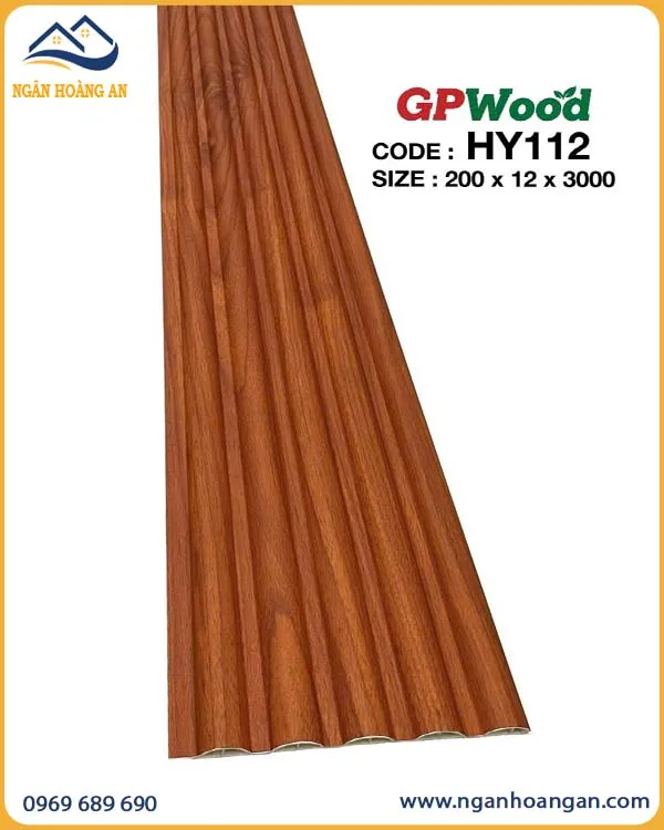 Tấm Ốp Lam Sóng Tròn Giả Vân Gỗ GPWood HY112 Tấm Ốp Lam Sóng Tròn Giả Vân Gỗ GPWood HY112