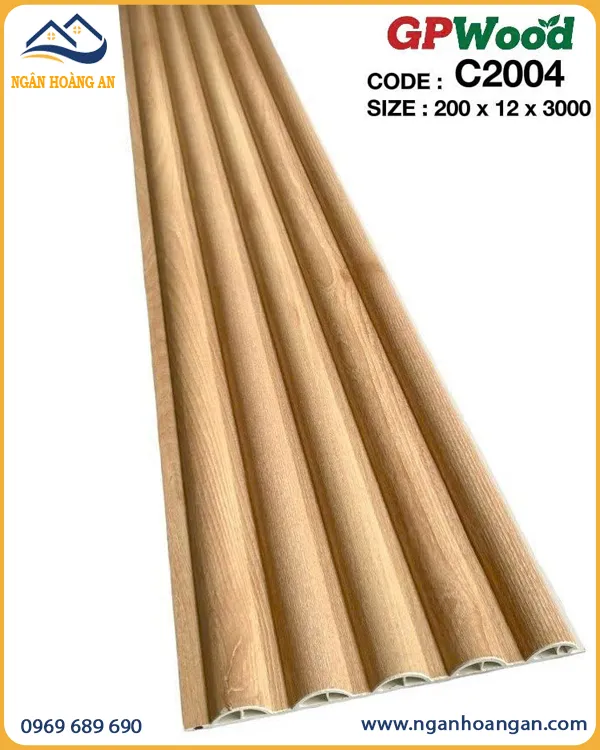 Tấm Ốp Lam Sóng Tròn GPWood C2004 Vân Gỗ