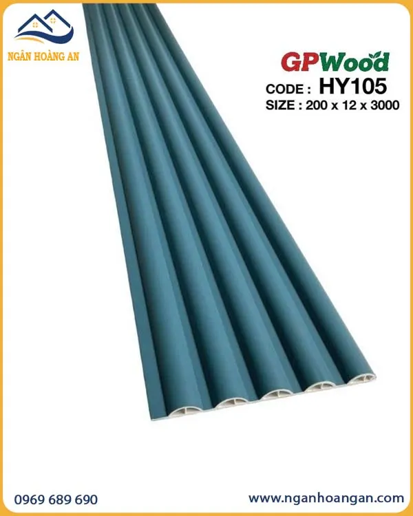 Tấm Ốp Lam Sóng Tròn GPWood HY105 Màu Xanh Dương